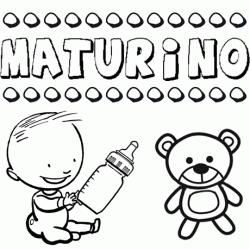 Nome Maturino para pintar. Desenhos de todos os nomes para colorir