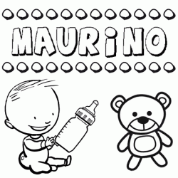 Nome Maurino para pintar. Desenhos de todos os nomes para colorir