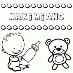 Nome Maximiano para pintar. Desenhos de todos os nomes para colorir