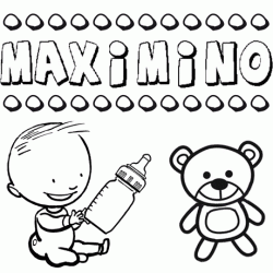 Nome Maximino para pintar. Desenhos de todos os nomes para colorir