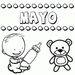Nome Mayo para pintar. Desenhos de todos os nomes para colorir