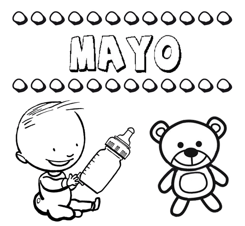 Nome Mayo para pintar. Desenhos de todos os nomes para colorir
