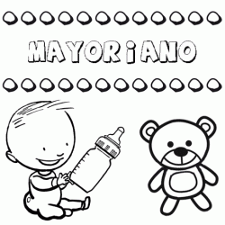 Nome Mayoriano para pintar. Desenhos de todos os nomes para colorir