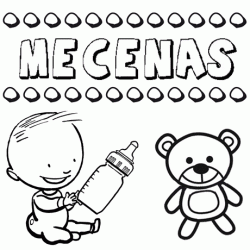 Nome Mecenas para pintar. Desenhos de todos os nomes para colorir
