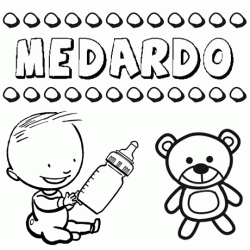 Nome Medardo para pintar. Desenhos de todos os nomes para colorir