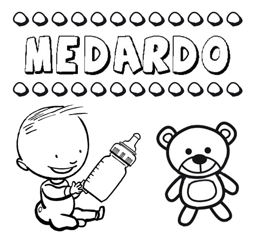 Nome Medardo para pintar. Desenhos de todos os nomes para colorir