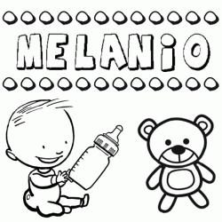Nome Melanio para pintar. Desenhos de todos os nomes para colorir