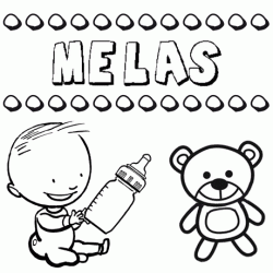Nome Melas para pintar. Desenhos de todos os nomes para colorir