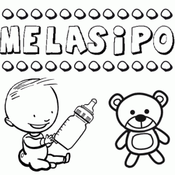 Nome Melasipo para pintar. Desenhos de todos os nomes para colorir