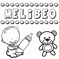 Nome Melibeo para pintar. Desenhos de todos os nomes para colorir