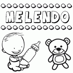 Nome Melendo para pintar. Desenhos de todos os nomes para colorir
