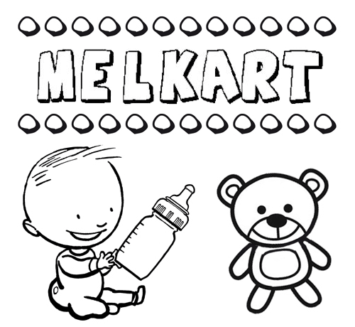 Nome Melkart para pintar. Desenhos de todos os nomes para colorir
