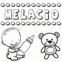 Nome Melacio para pintar. Desenhos de todos os nomes para colorir