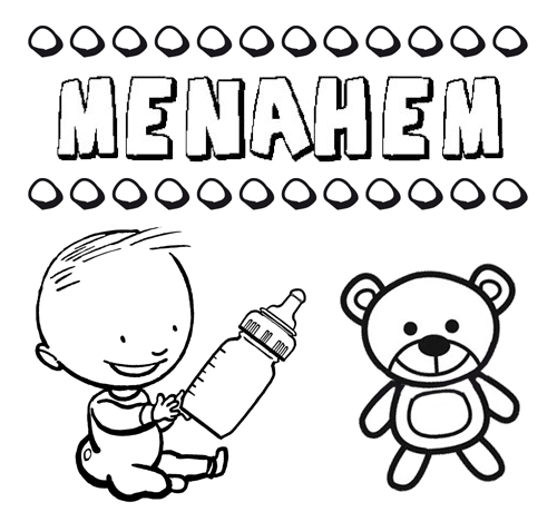 Nome Menahem para pintar. Desenhos de todos os nomes para colorir