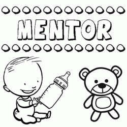 Nome Mentor para pintar. Desenhos de todos os nomes para colorir