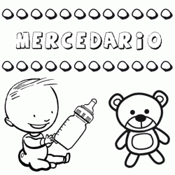 Nome Mercedario para pintar. Desenhos de todos os nomes para colorir
