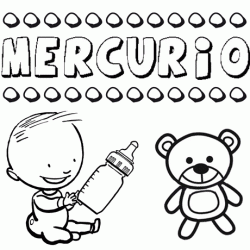 Nome Mercurio para pintar. Desenhos de todos os nomes para colorir