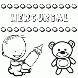 Nome Mercurial para pintar. Desenhos de todos os nomes para colorir