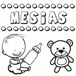 Nome Mesías para pintar. Desenhos de todos os nomes para colorir