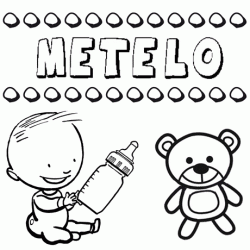 Nome Metelo para pintar. Desenhos de todos os nomes para colorir