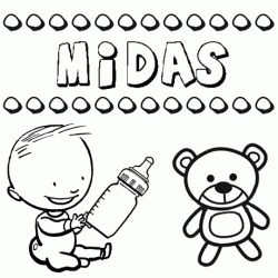Nome Midas para pintar. Desenhos de todos os nomes para colorir