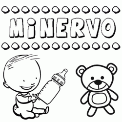 Nome Minervo para pintar. Desenhos de todos os nomes para colorir