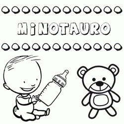 Nome Minotauro para pintar. Desenhos de todos os nomes para colorir