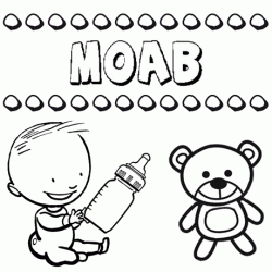 Nome Moab para pintar. Desenhos de todos os nomes para colorir