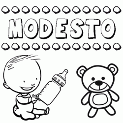 Nome Modesto para pintar. Desenhos de todos os nomes para colorir
