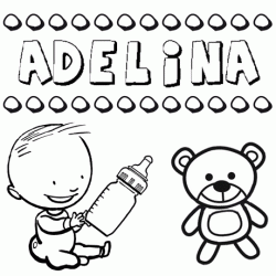 Nome Adelina para pintar. Desenhos de todos os nomes para colorir