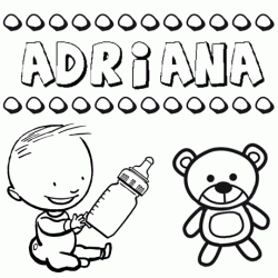 Nome Adriana para pintar. Desenhos de todos os nomes para colorir
