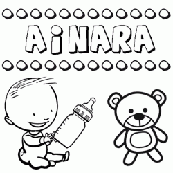 Nome Ainara para pintar. Desenhos de todos os nomes para colorir