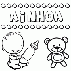 Nome Ainhoa para pintar. Desenhos de todos os nomes para colorir