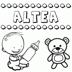 Nome Altea para pintar. Desenhos de todos os nomes para colorir