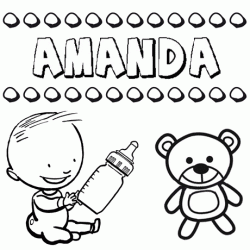 Nome Amanda para pintar. Desenhos de todos os nomes para colorir