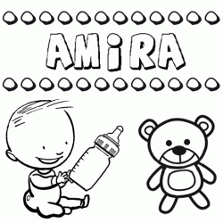 Nome Amira para pintar. Desenhos de todos os nomes para colorir