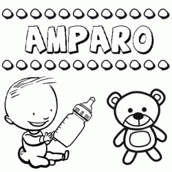 Nome Amparo para pintar. Desenhos de todos os nomes para colorir
