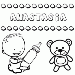 Nome Anastasia para pintar. Desenhos de todos os nomes para colorir