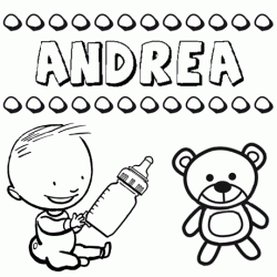 Nome Andrea para pintar. Desenhos de todos os nomes para colorir