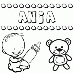 Nome Ania para pintar. Desenhos de todos os nomes para colorir