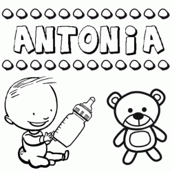 Nome Antonia para pintar. Desenhos de todos os nomes para colorir