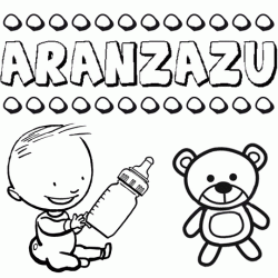 Nome Aránzazu para pintar. Desenhos de todos os nomes para colorir