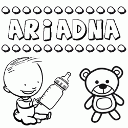 Nome Ariadna para pintar. Desenhos de todos os nomes para colorir