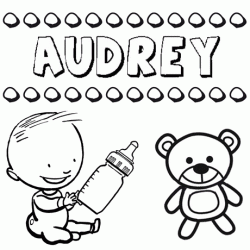 Nome Audrey para pintar. Desenhos de todos os nomes para colorir