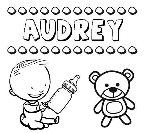 Nome Audrey para pintar. Desenhos de todos os nomes para colorir