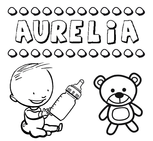 Nome Aurelia para pintar. Desenhos de todos os nomes para colorir