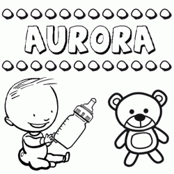 Nome Aurora para pintar. Desenhos de todos os nomes para colorir