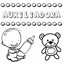 Nome Auxiliadora para pintar. Desenhos de todos os nomes para colorir