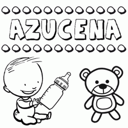 Nome Azucena para pintar. Desenhos de todos os nomes para colorir