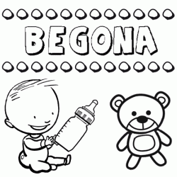 Nome Begoña para pintar. Desenhos de todos os nomes para colorir